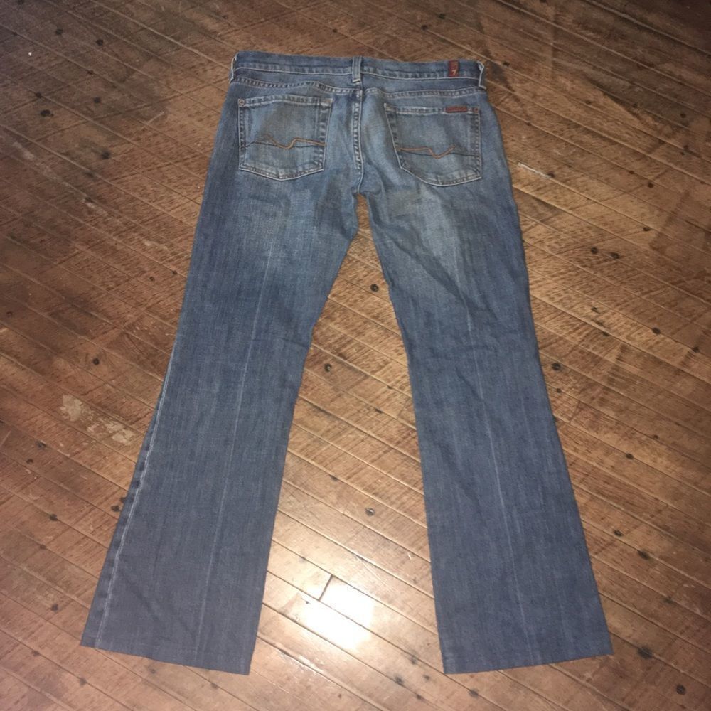 7 For All Mankind Women's Boot Cut Jeans in Medium Blue Wash - Picture 3 of 4